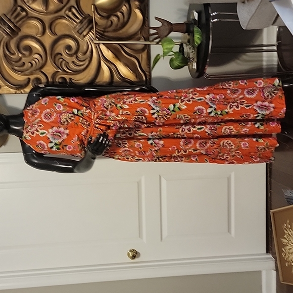 New York & Company Dresses & Skirts - Tangerine  Floral maxi dress xl 🍊